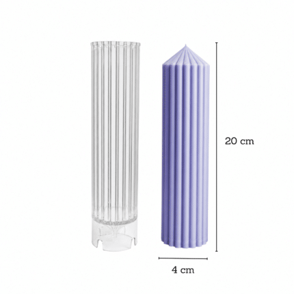 Plastvorm ribilisele silindrikujulisele küünlale 22 × 5 cm